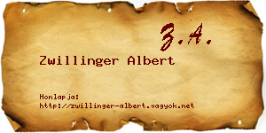 Zwillinger Albert névjegykártya